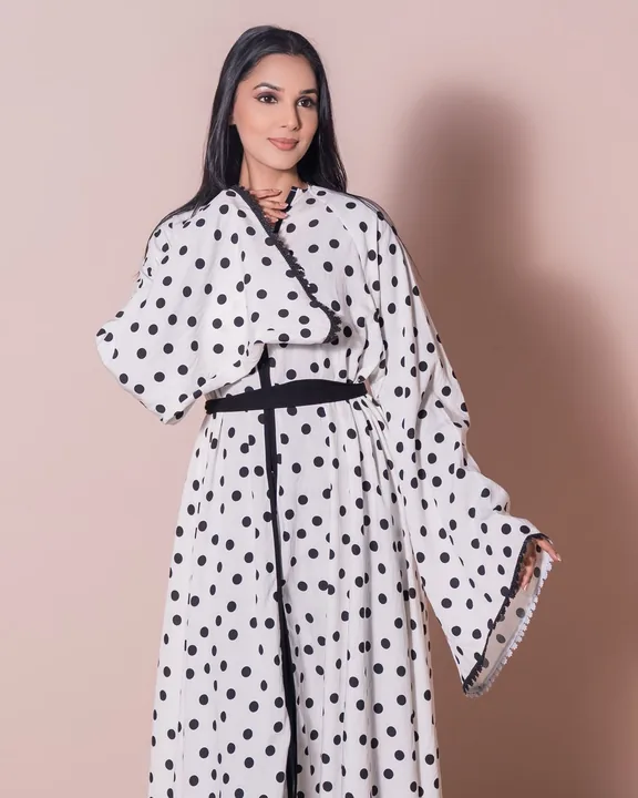 White with Black Polka Dots